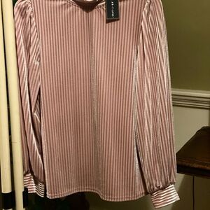 NWT Cable & Gauge Pink ribbed velour Blouse